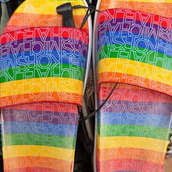 Michael Kors Rainbow  Slide Sandals 10 - Picture 4 of 5